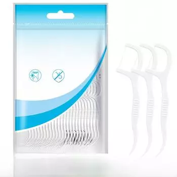 Зубочистки - 50 шт. в упаковке, полимер, гладкий пластик 50 pieces зелёный