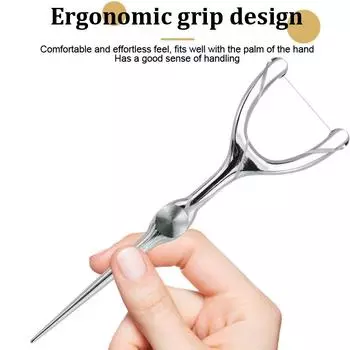 Зубочистки из нержавеющей стали Ручка для чистки зубов Зубная нить Многоразовые зубочистки Портативный очиститель для зубочисток Инструменты для чистки полости рта