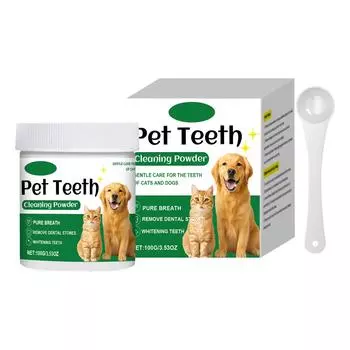 Зубы домашних животных, порошок для ухода за полостью рта кошек и собак, освежает дыхание, грязь и налет, порошок для чистки зубов One Size зелёный
