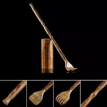 Зуд из твердой древесины, царапающий устройство для зуда спины с длинной ручкой