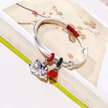 Зуин 999. Браслет Lucky Cat с плетением лотоса 9 стрекоз в этническом стиле для пары в стиле ретро, чтобы отправить подругу Adjustable size