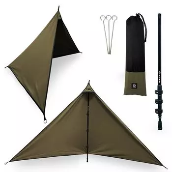 ZUKK 2WAY Кемпинг Легкий Кемпинг TC Отражатель для костра Ветровое стекло Укрытие Ветровое стекло Огнестойкий Водоотталкивающий Устойчив к плесени Оливковый (М,