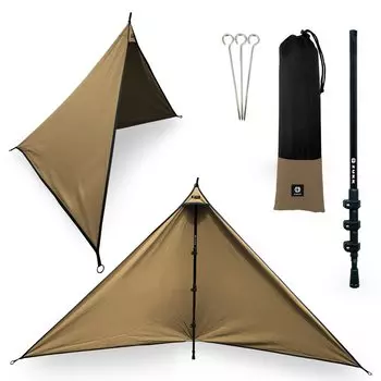 ZUKK 2WAY Кемпинг Легкий Кемпинг TC Отражатель для костра Ветровое стекло Укрытие Ветровое стекло Огнестойкий Водоотталкивающий Устойчив к плесени Койот (М,