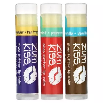 ZUM, бальзам для губ с маслом ши, трио-упаковка, 3 упаковки по 0,15 унции каждая