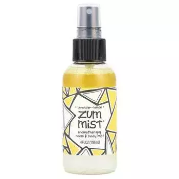 ZUM, Zoom Mist, ароматерапевтический спрей для комнаты и тела, лаванда - лимон, 4 жидких унции