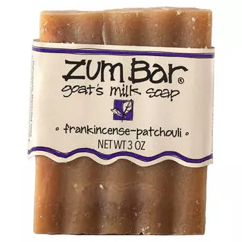 ZUM, Zum Bar, goat milk soap, frankincense-patchouli, 3oz