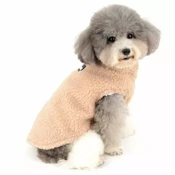 ZUNEA Dog Small Fleece Winter Dog Cold Pet Toy Poodle Brown M Одежда, Осенняя/Зимняя Куртка, Пальто, Собаки, Стильная, Милая, Теплая, Парка, Щенок, Кошка,
