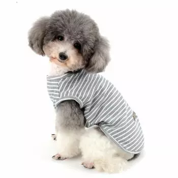 ZUNEA Pet Dog Clothes Border Small Soft Tank Cat Hair Loss Dog Puppy Gray L Футболка, Лето, Узор, Жилет, Круто, Собаки, Топ, Одежда, Стильный, Милый,