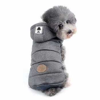 ZUNEA Pet Dog Clothes Cold Cute Fleece Dog Small Dog Gray S Jacket, Parka, Hooded, Protection, warm, Cotton, Coat, Autumn/Winter, Stylish, Wear,