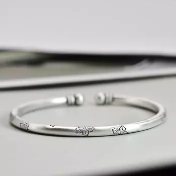 Zuoyin S999 Браслет с цветком груши для мира и отличия, простой браслет в китайском стиле в стиле ретро Adjustable size