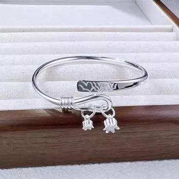 Zuyin 9999 Асимметричный браслет с колокольчиком и орхидеей Shanmenghai Oath Rolling Tail для молодых, подарки на День святого Валентина подруге Adjustable size