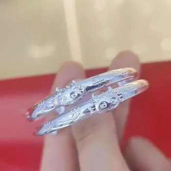 Zuyin 9999 Дракон детский браслет из чистого серебра Зодиак Дракон детский мужской и женский подарок на полнолуние ювелирные изделия Adjustable size