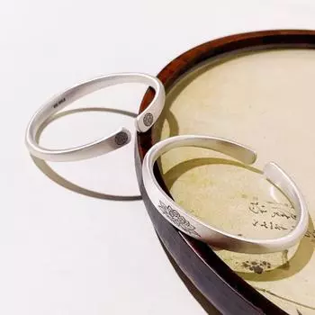 Zuyin 9999 Lotus Mountain Oath Открытый браслет с художественным ретро-браслетом из чистого серебра из твердого серебра для пары подруг Adjustable size