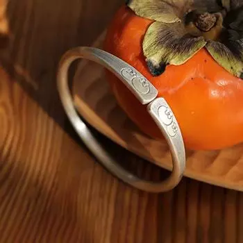 Zuyin 9999 Подходящий браслет с хурмой Ruyi, литературный и свежий, простой и древний серебряный браслет со снежинкой для подруги и пожилых людей Adjustable size