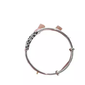 Zuyin 9999 Ретро трехмерный серебряный браслет с цветком сливы, ювелирные изделия, женский шелковый цветок с маленькой красной книгой, хит продаж, стильный серебряный браслет Adjustable size