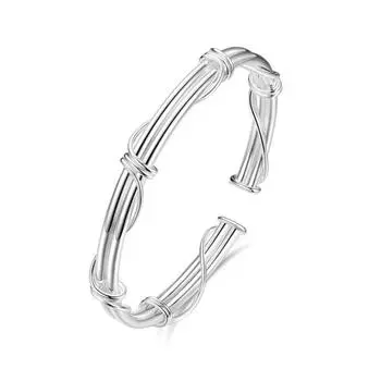 Zuyin 9999 Серебряный браслет с цветочным шелком и лозой, серебряный браслет с женским открытием, уникальный дизайн, молодой стиль в подарок для подруги Adjustable size