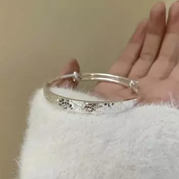 Zuyin 9999 сломанный ледяной серебряный браслет женский гладкий скользящий браслет сверкающий серебряный браслет новый китайский подарок на Новый год Adjustable size