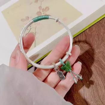 Zuyin 999,9 Древнее счастливое облако Новый тканый браслет Новая китайская зеленая бабочка ищет богатства Китай-шик дарит подруге подарок Adjustable size