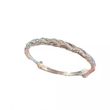 Zuyin 999,9 Феникс Хвост Синий Шелковый Браслет ручной работы из чистого серебра Браслет Push Pull Однотонный Легкий Роскошный Простой День Святого Валентина Adjustable size