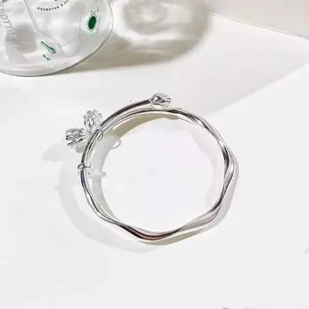 Zuyin 999,9 гладкий скользящий браслет Mobius Double Lotus Pomeg из чистого серебра, свежий и минималистичный лучший друг на День святого Валентина Adjustable size