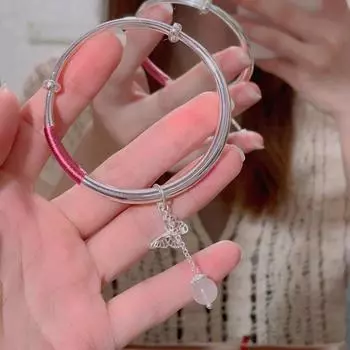 Zuyin 999,9 новый китайский стиль китайский пейзаж плетение бабочка любовь цветок браслет дизайн лучший друг браслет, роскошный подарок Adjustable size