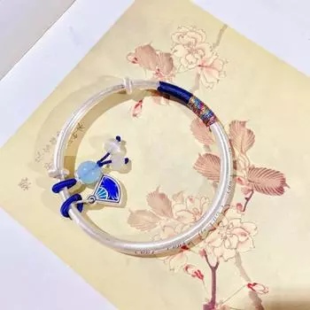 Zuyin 999,9 Новый запеченный синий Ruyi Xiangyun тканый браслет из аксессуаров Китайский шикарный браслет для подруги на День святого Валентина Adjustable size