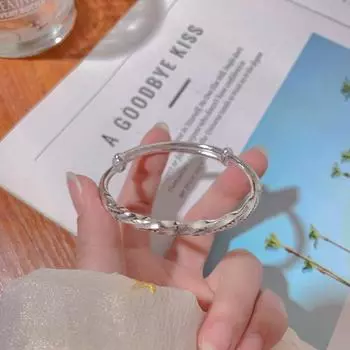 Zuyin 999,9 One Light One Sand Mobius Кольцо Браслет Молодежный Модный Браслет Твердый Браслет Push Pull Adjustable size