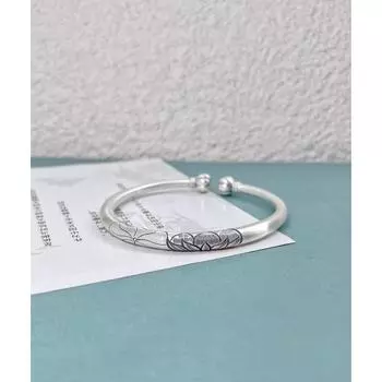 Zuyin 999 Тяжелая промышленность, резной браслет в виде лотоса, лотоса, головы тыквы, женский открытый однотонный подарок на День святого Валентина с гравировкой Adjustable size