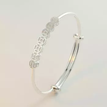 Zuyin S999 Четыре глаза Браслет с деньгами Модный новый китайский Маленькая красная книга Популярный серебряный браслет Женский индивидуальный универсальный подарок для подруги Adjustable size серебряный