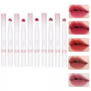 ZVEV Mousse Velvet Lip Powder Cream Moisturizing Lip Blush Lip Gloss Cup Red Plum Red Begonia Vermilion Long-lasting Non-Stick (Jujube + + + + Purple)
