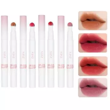 ZVEV Mousse Velvet Lip Powder Cream Увлажняющий румяна для губ Блеск для губ в чашке Стойкий антипригарный (Коричневый+Сливово-красный+Бегония+Фиолетовый)