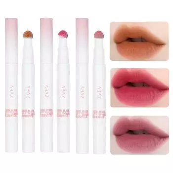 ZVEV Mousse Velvet Lip Powder Cream Увлажняющий румяна для губ Блеск для губ в чашке Стойкий антипригарный (Коричневый+красный+фиолетовый)
