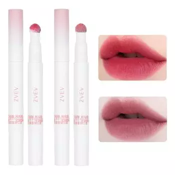 ZVEV Mousse Velvet Lip Powder Cream Увлажняющий румяна для губ Блеск для губ в чашке Стойкий антипригарный (Зизифус красный+фиолетовый)