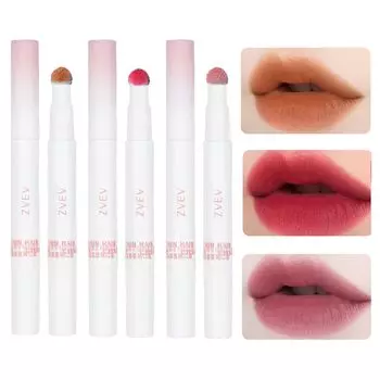 ZVEV Mousse Velvet Lip Powder Cream Увлажняющий румяна для губ Блеск для губ в чашке Стойкий антипригарный (Коричневый+Сливово-красный+Фиолетовый)
