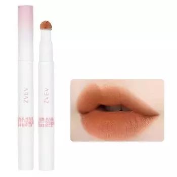 ZVEV Mousse Velvet Lip Powder Cream Увлажняющий румяна для губ Блеск для губ в чашке Стойкий антипригарный (коричневый)