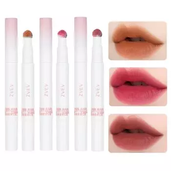 ZVEV Mousse Velvet Lip Powder Cream Увлажняющий румяна для губ Блеск для губ Cup Jujube Red Стойкий антипригарный (Коричневый + + Вермилион)