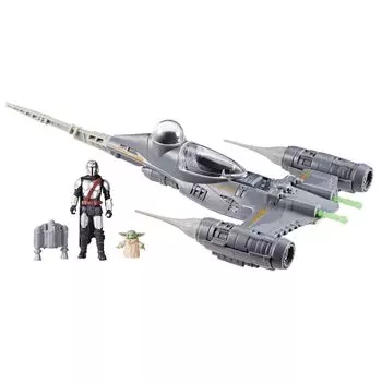 ЗВЕЗДНЫЕ ВОЙНЫ Эпическая серия героев The Starfighter Scale Grogu Mandalorian Action Toys для мальчиков и девочек от 4 лет и старше Корабль N-1 Мандалорца, 4 дюйма и фигурки,