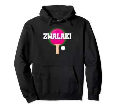 Zwalaki Name Girls Table Tennis Ping Pong Game Racket Sports Hoodie чёрный