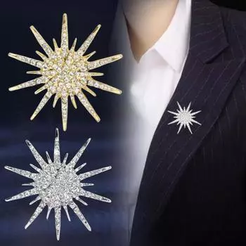 Звезда Брошь Аксессуары Девочки Стразы Винтажная Брошь Булавка Свитер Аксессуары Шелковый Шарф Пряжка Октаграмма Брошь