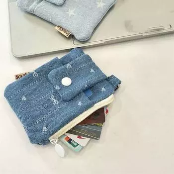 Звезда Джинсовый Кошелек для монет Бант Тканевый конверт Кошельки Модный Мини Кошелек для денег Женский Style B