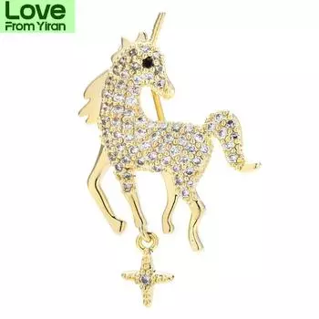 Звезда единорог броши для женщин мужчин изысканный сказочный конь высокое качество милый вечерние офисные броши булавки подарки