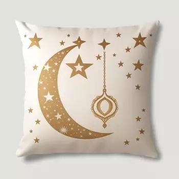 Звезда Луна Квадратные наволочки Рамадан Подушка Чехлы Подушка 17.7X17.7 Домашнее украшение для дивана, дивана, спальни, автомобиля, гостиной CC2PS454513C8
