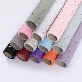 Звезда Луна пряжа золото серебро блестки звездная пряжа Ins супер красивая кружевная сетка цветочный упаковочный материал букет цветочная пряжа сетка