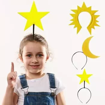 Звезда Луна Солнце Головная повязка Женщины Девочки Дети Парик Ткань Тиара Хэллоуин Сцена Свадьбы Косплей Головной убор Star