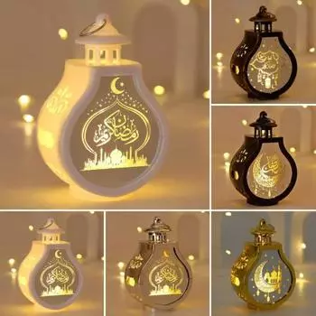 Звезда Луна Струнный Фонарь Орнамент Теплый Свет Декоративный Свет Ид Орнамент Символ Рамадана Украшение