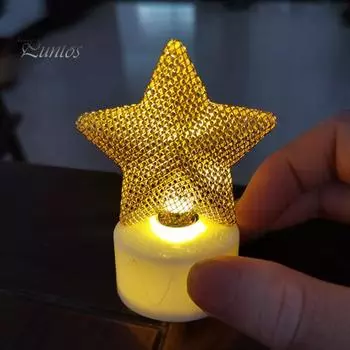 Звезда Луна железная художественная сетка подсвечник свеча лампа в деревенском стиле форма для дисплея Рамадан Ид Мубарак праздничное украшение A