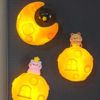 Звезда Ночник Магнит на холодильник Луна Наклейка на доску Домашний декор Декор для холодильника Спальня bear