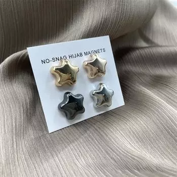 Звезда прочное металлическое покрытие магнитные булавки для хиджаба без отверстий булавки модный мусульманский шарф безопасный хиджаб магнит броши для женщин ювелирные изделия