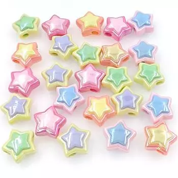 Звезда УФ двухцветные свободные бусины креативные DIY ювелирные аксессуары 10 шт стерео изготовление ожерелья браслеты 18 мм материалы ручной работы акрил фиолетовый