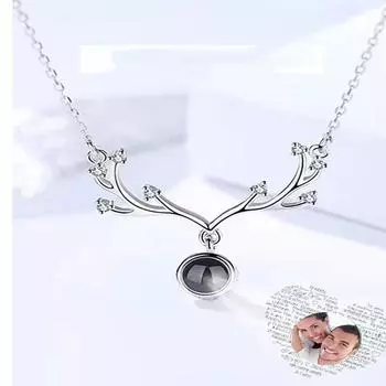 Звезда в том же стиле, женское ожерелье с проекцией оленя на 100 языках, «Я люблю тебя», изысканная цепочка на ключицу из титановой стали